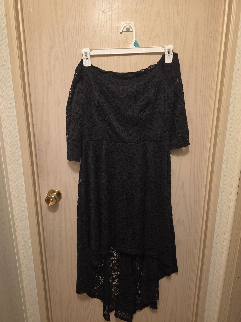 Black Lace High-Low Midi Dress - Women